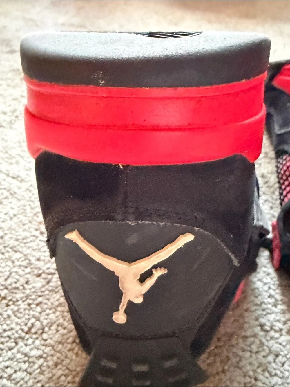 Jordan Men’s Black and Red Athletic Sneakers-Size 11